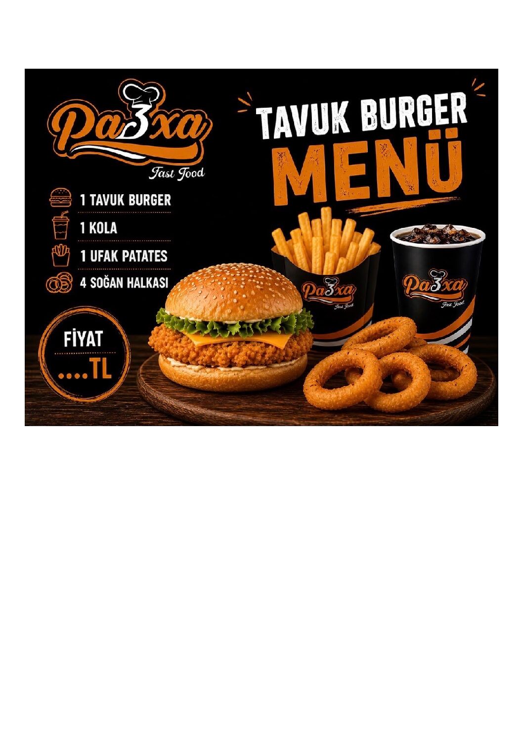 TAVUK BURGER MENU